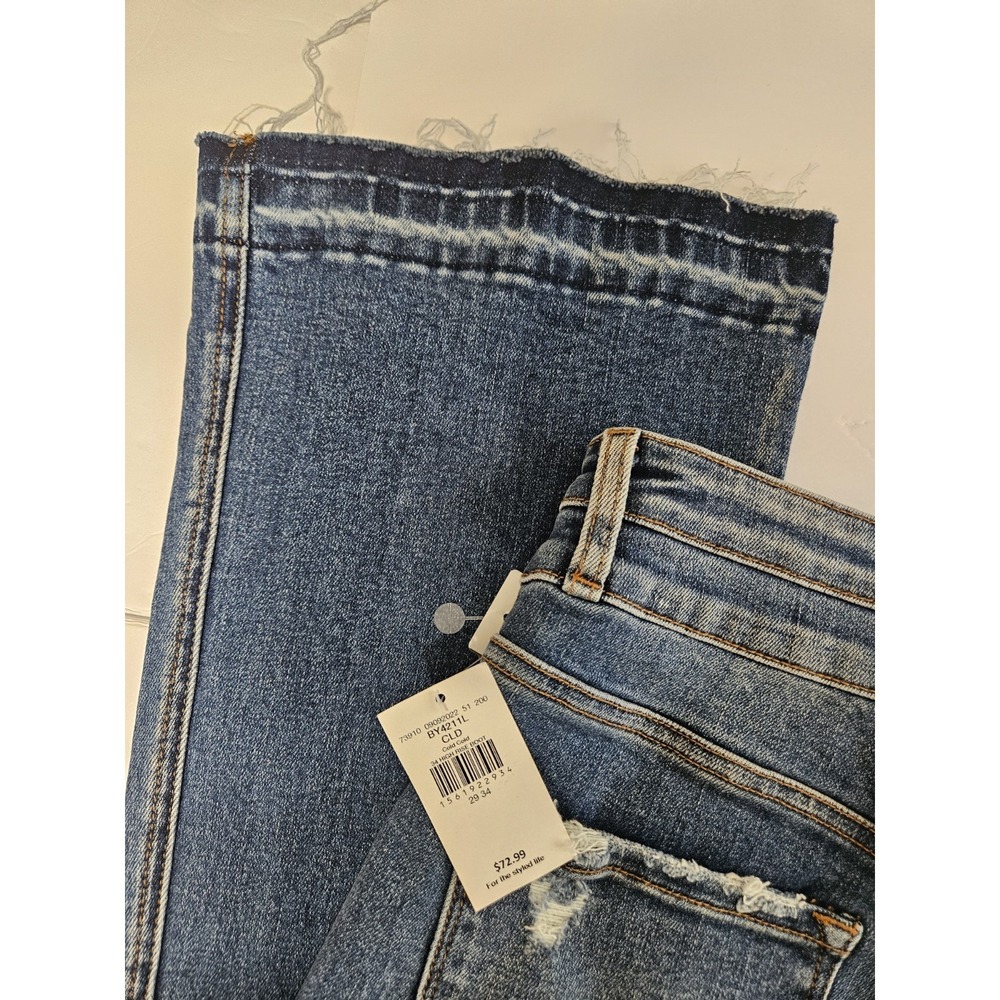 NEW Flying Monkey High-Rise Distressed Bootcut/Flare Frayed Jeans Size 29×34 - Picture 4 of 5